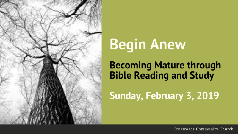 Becoming Mature Through Bible Reading and Study